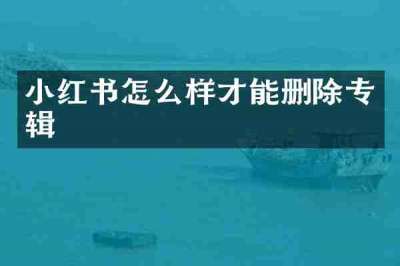 小红书怎么样才能删除专辑