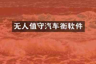 无人值守汽车衡软件