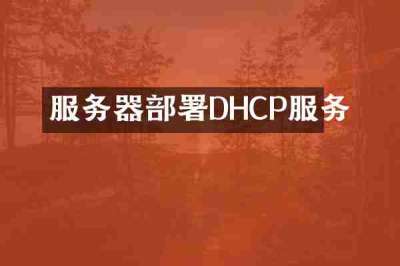 服务器部署DHCP服务