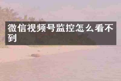 微信视频号监控怎么看不到