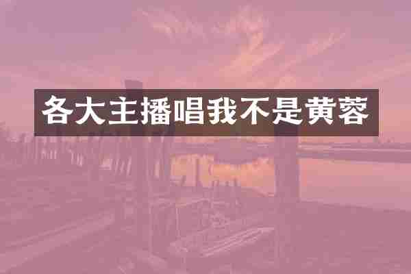 各大主播唱我不是黄蓉