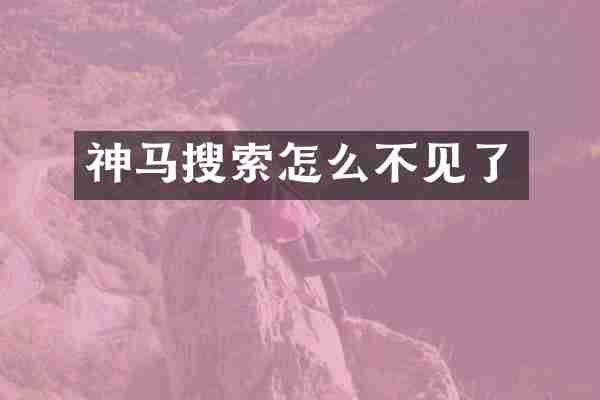 神马搜索怎么不见了