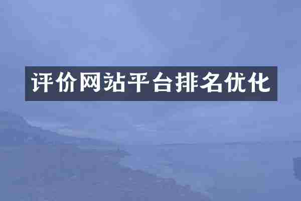 评价网站平台排名优化