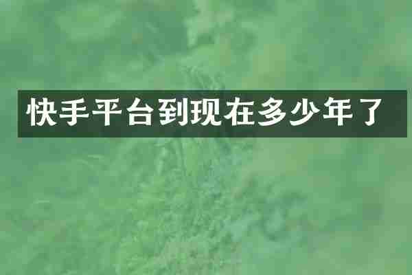 快手平台到现在多少年了