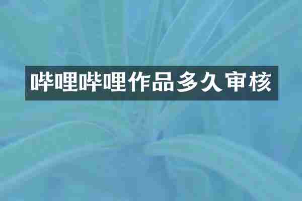 哔哩哔哩作品多久审核