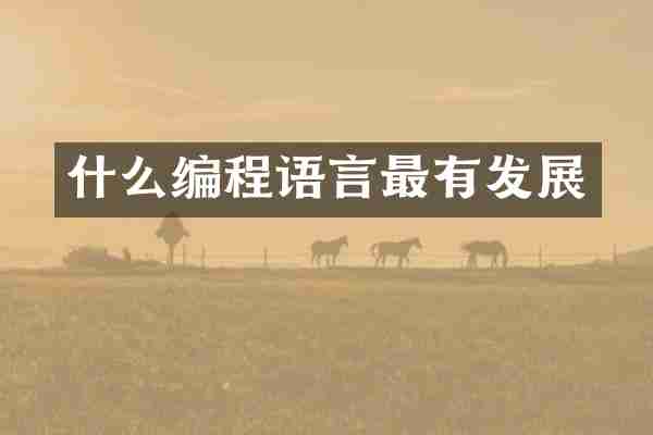 什么编程语言最有发展