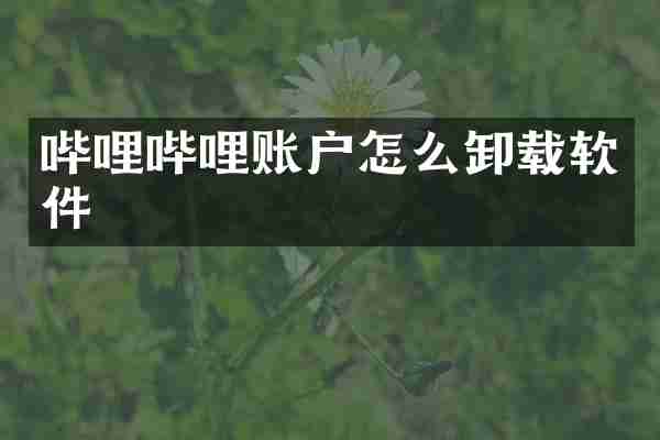 哔哩哔哩账户怎么卸载软件