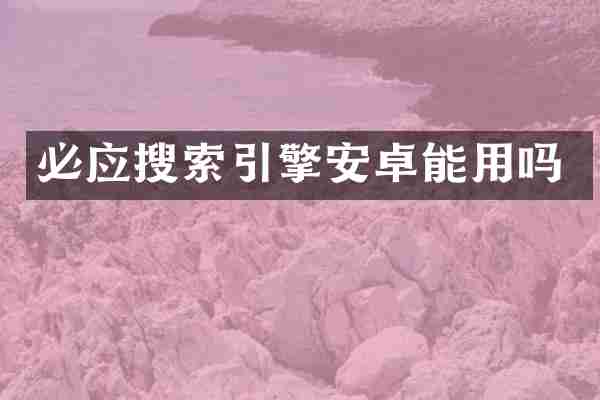 必应搜索引擎安卓能用吗