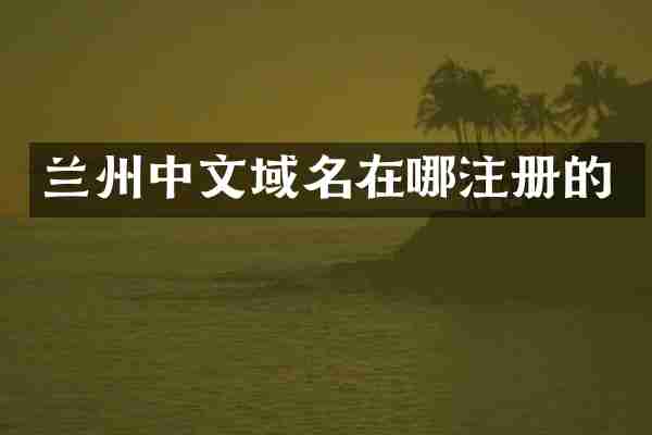 兰州中文域名在哪注册的