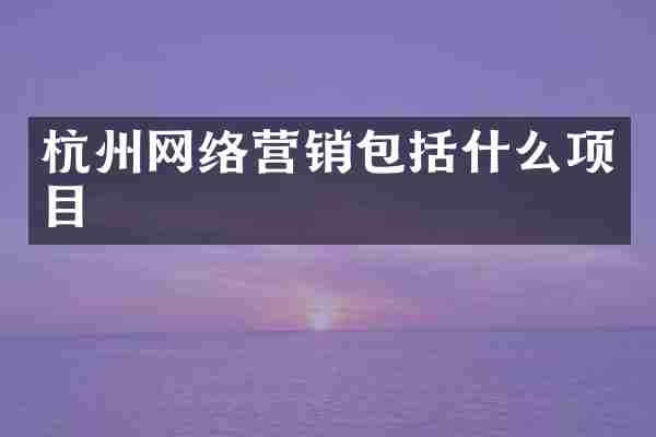杭州网络营销包括什么项目