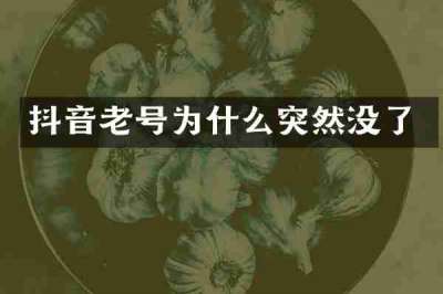 抖音老号为什么突然没了