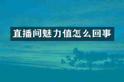 直播间魅力值怎么回事