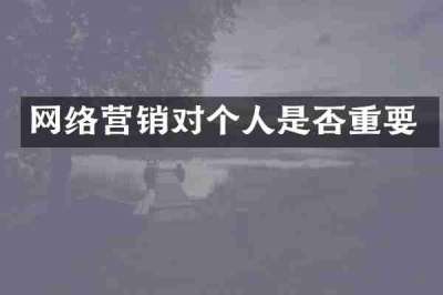 网络营销对个人是否重要
