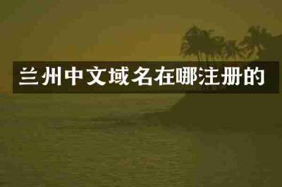 兰州中文域名在哪注册的