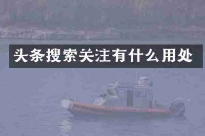 头条搜索关注有什么用处