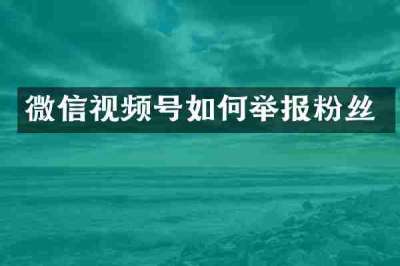 微信视频号如何举报粉丝