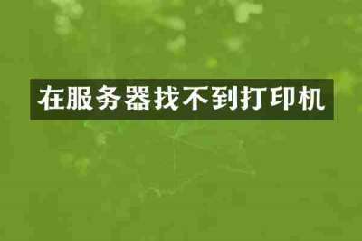 在服务器找不到打印机