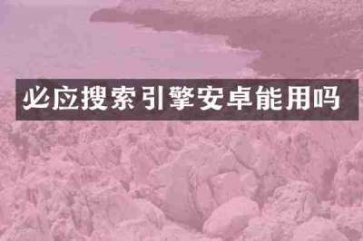 必应搜索引擎安卓能用吗
