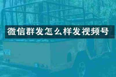 微信群发怎么样发视频号