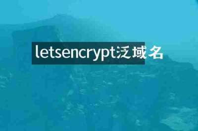 letsencrypt泛域名