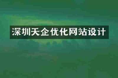 深圳天企优化网站设计