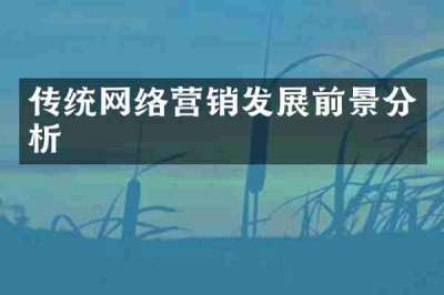 传统网络营销发展前景分析