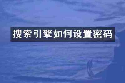 搜索引擎如何设置密码