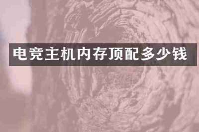 电竞主机内存顶配多少钱
