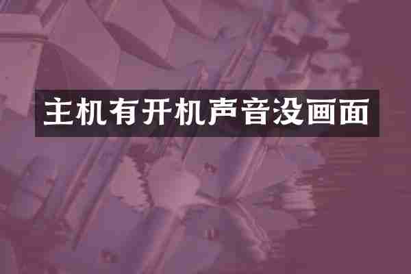主机有开机声音没画面