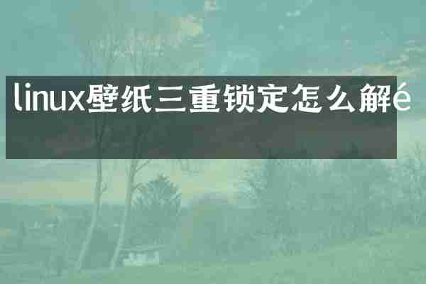 linux壁纸三重锁定怎么解锁