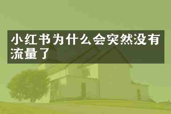 小红书为什么会突然没有流量了