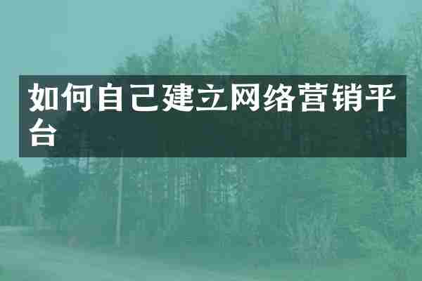 如何自己建立网络营销平台