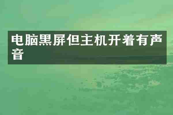 电脑黑屏但主机开着有声音