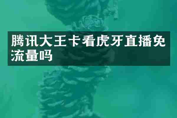 腾讯大王卡看虎牙直播免流量吗