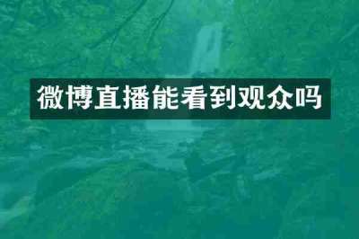 微博直播能看到观众吗