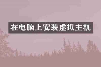 在电脑上安装虚拟主机