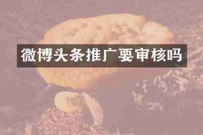 微博头条推广要审核吗