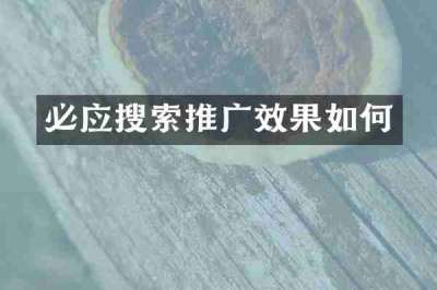 必应搜索推广效果如何