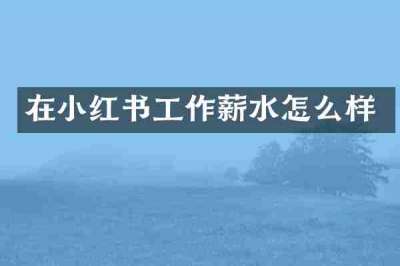 在小红书工作薪水怎么样