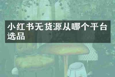 小红书无货源从哪个平台选品