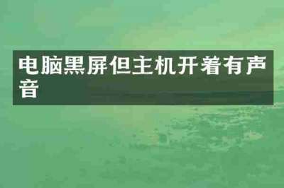 电脑黑屏但主机开着有声音