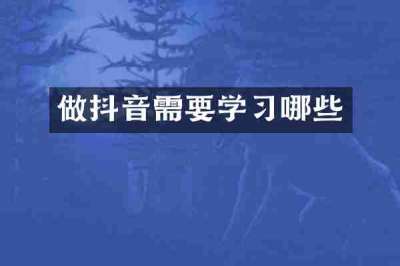 做抖音需要学习哪些