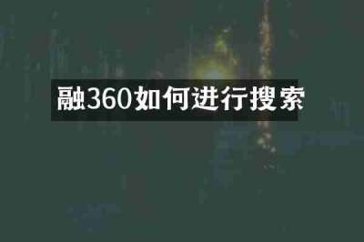 融360如何进行搜索