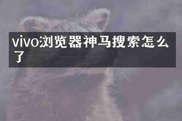 vivo浏览器神马搜索怎么没了