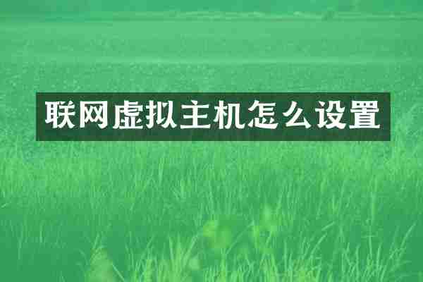 联网虚拟主机怎么设置