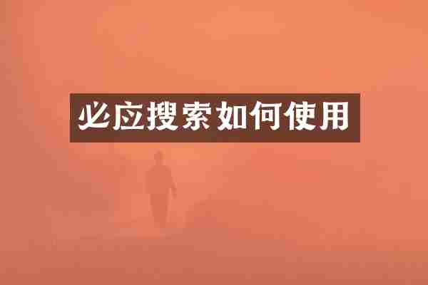 必应搜索如何使用
