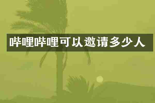哔哩哔哩可以邀请多少人