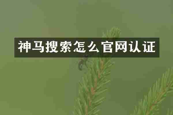 神马搜索怎么官网认证