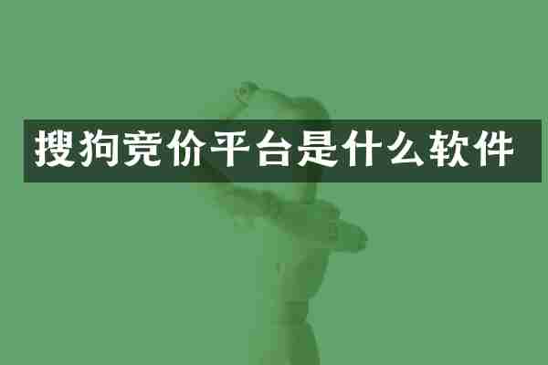 搜狗竞价平台是什么软件