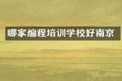 哪家编程培训学校好南京